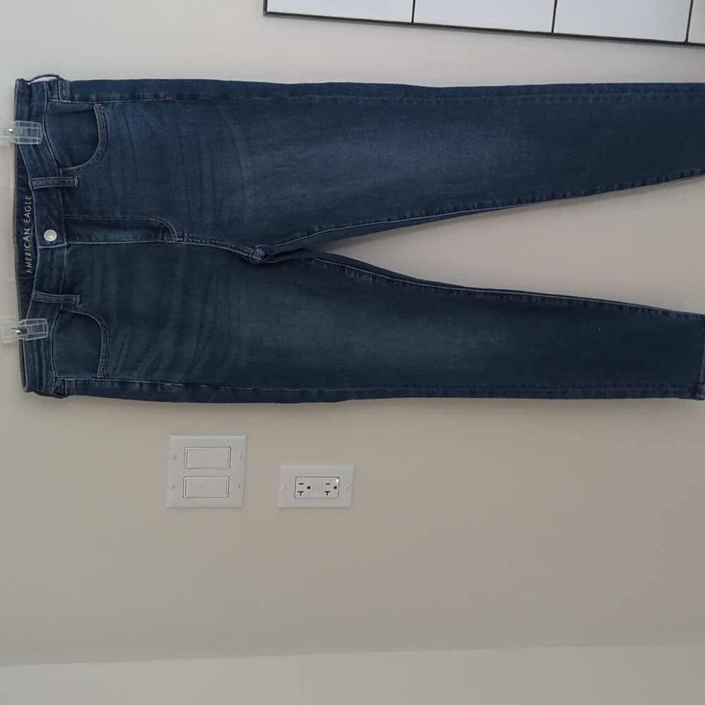 American eagle hi rise jegging women's size 14 jeans excellent condition dark bl
